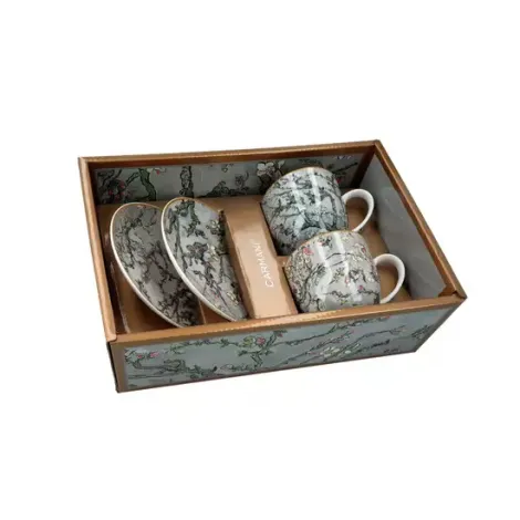 Komplet dwóch filiżanek Carmani 225ml ze spodkami - V. van Gogh, Kwitnąca jabłoń - 2